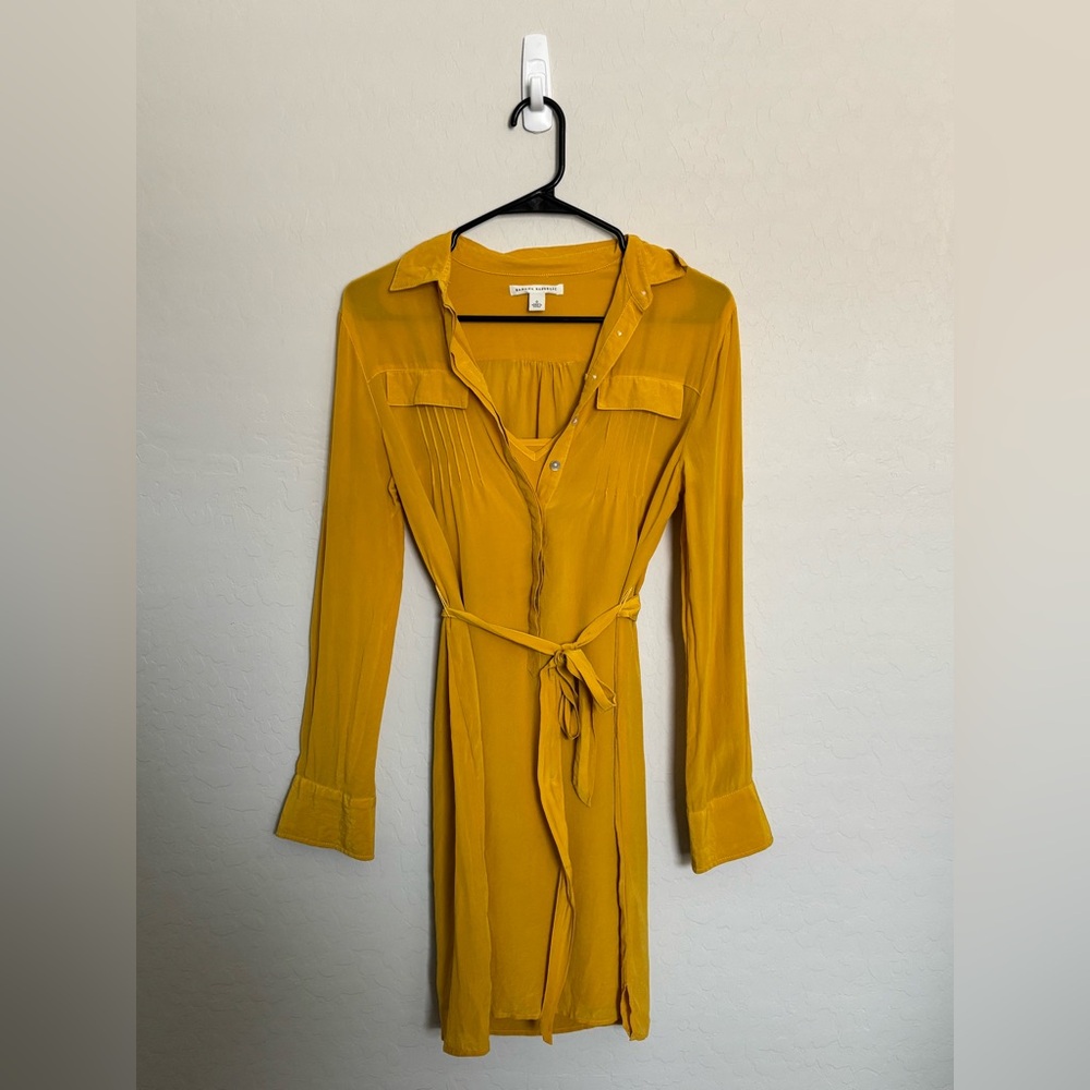 Mustard Yellow Button-Up Banana Republic Dress